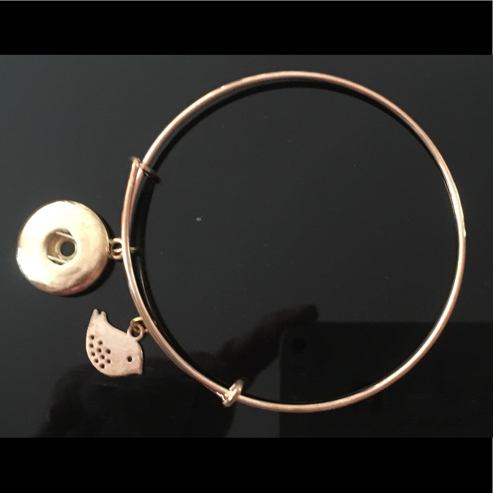 SNAP bracelet for snap jewelry gold bird